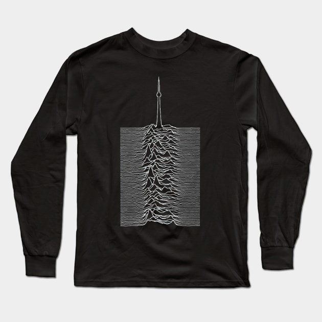 Joy Division Unknown Pleasures x CN Tower Long Sleeve T-Shirt by Winterzone